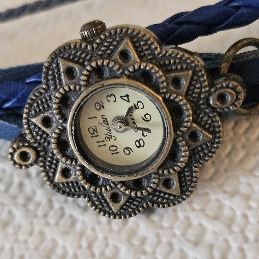 Vintage Style Blue Braided Watch Anulet
